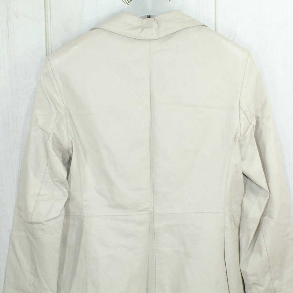 VERA PELLE Tan Leather Down Button with Collar Jacket Italy Made Size 46 - Picture 6 of 10
